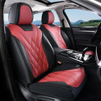 Coverado Car Seat Covers Full Set, Seat Covers for Cars, Front Seat Covers and Back Seat Cover Waterproof Leather Automotive 