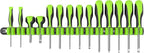 Olsa Tools Premium Wall-Mount Screwdriver Organizer - Black Nylon with Neon Green Clips - Holds 14 Screwdrivers - Part: 1031