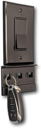 Mount Genie The No-Screwups Key Hook Organizer (Black, 1-Pack): Wall Mount with No Damaging Screws or Tape. Installs in Secon