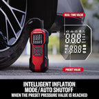 Craftsman Tire Inflator Portable Air Compressor - 20V Cordless Air Pump for Car Tires, 150PSI Upgrade High-Capacity Battery, Auto Shutoff Portable Tire Inflator for Car, LED Gauge & 12V DC Corded