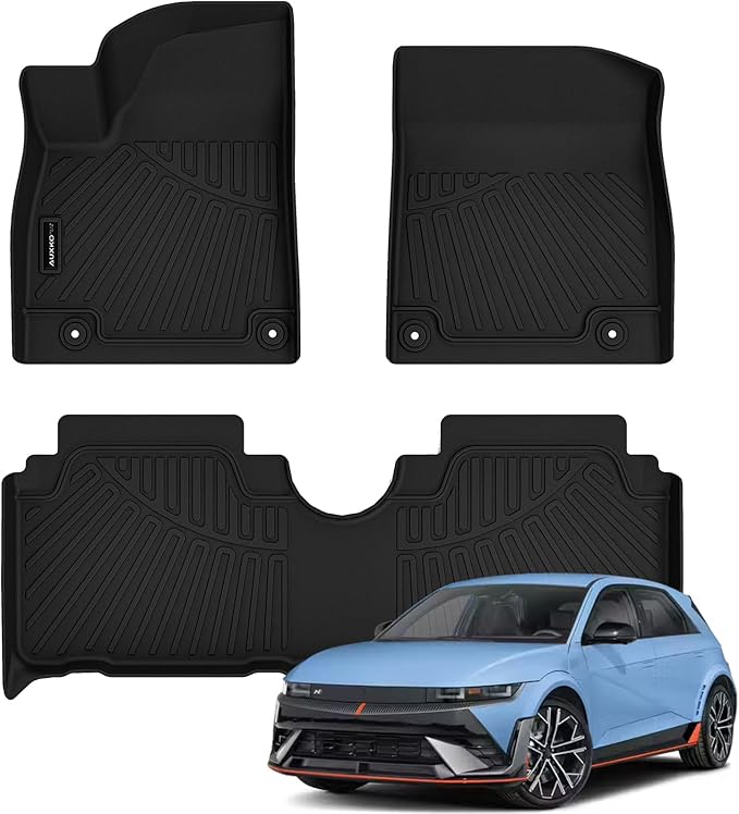 Auxko All Weather Floor Mats for Hyundai IONIQ 5 N 2026 2025 TPE Liners All Season Accessories Guard Odorless Anti-Slip Floor Liners for Hyundai IONIQ 5 N