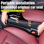 2 Pack Upgrade TPU Universal Dual Car Seat Gap Filler with Hooks, 4 in 1 Black Car Gap Plug Seat Fillers with Hook Odorless for Cars SUV, Console Side Gap Storage Organizer with Charge Cable Hole