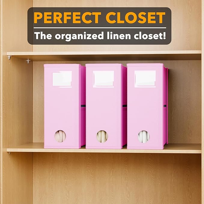 SpaceAid 3 Pack Bed Sheet Organizers and Storage, Foldable Sheet Organizer for Linen Closet, Set Folder Keeper with Window XL
