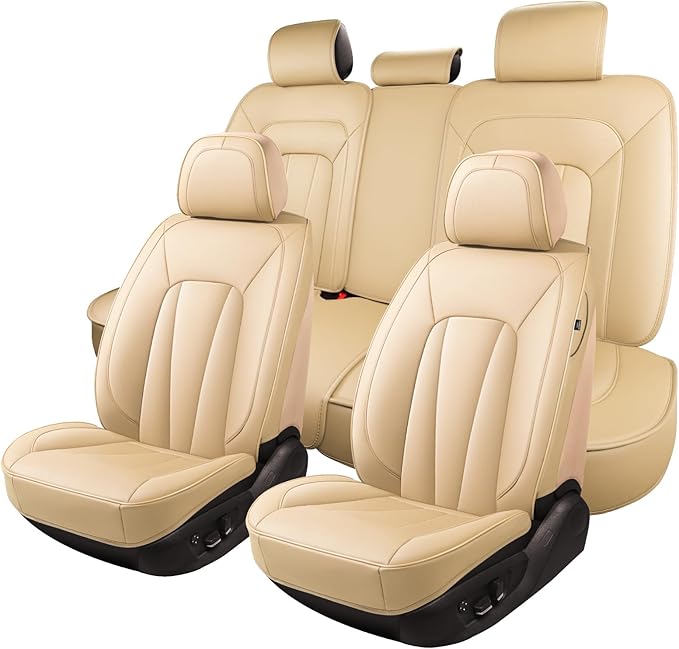 Car Seat Covers Full Set,Breathable and Waterproof Faux Leather Automotive Seat Covers for Cars,Luxury Universal Fit Seat Cov