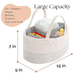 luxury little Diaper Caddy Organizer, Large Cotton Rope Nursery Baby Basket, Changing Table Organizer for Baby Diaper Storage