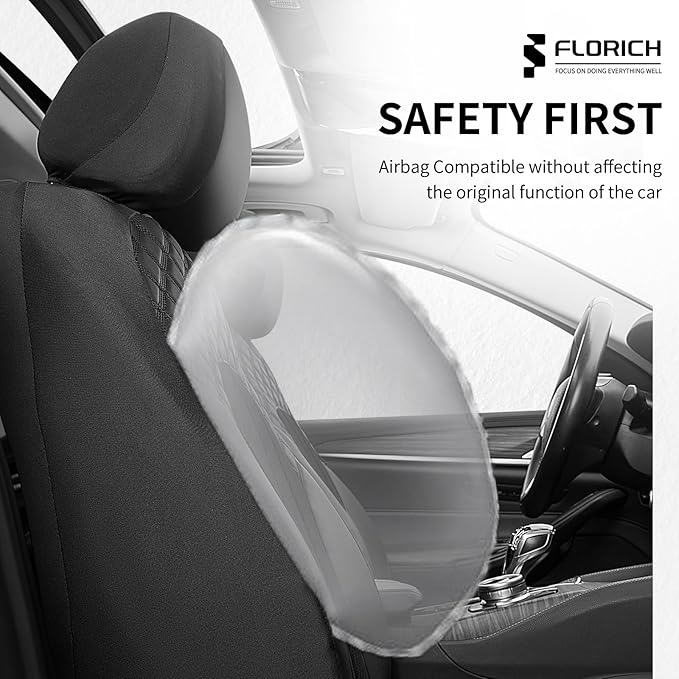 FLORICH Car Seat Covers 5 Seats Automotive Seat Covers Full Set Leather Air Mesh Seat Cover Breathable Seat Protector Interio