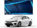 Windshield Sun Shade for Honda Civic 2022 2023 2024 2025 2026 – Custom Fit Sun Shield with Mirror Cut‑Out, Blocks Heat & UV, Foldable with Storage Pouch - Honda Civic Windshield Sunshade