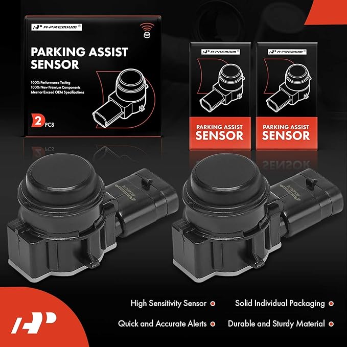 A-Premium 2-PC 3-Pin Reverse Backup Parking Assist Sensor Compatible with Tesla Models - Model S 2012-2021, Model X 2016-2021, Replace# 1048474-00-A