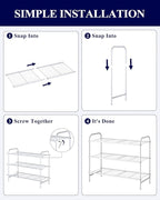 Kitsure Shoe Rack - Stainless Steel Shoe Organizer, Sturdy Shoe Rack for Closet and Front Door Entrance, Free Standing Shoe S