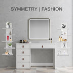5 Tier Wall Shelf Unit-White Floating Shelves for Home Decor, Modern Unique Asymmetric Design for Bedroom & Living Room Stora