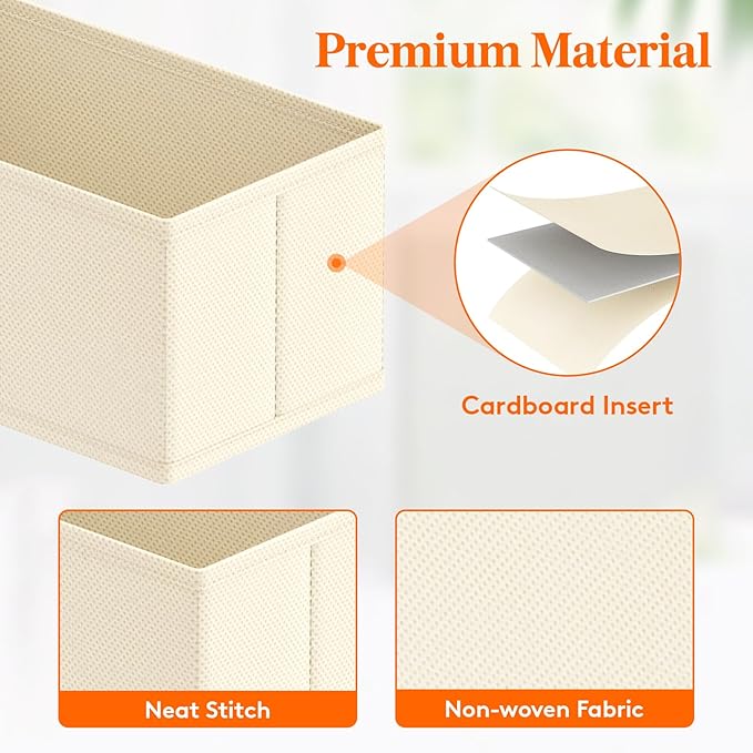 Lifewit 16 Pack Drawer Organizer, Dresser Underwear Drawer Organizer Bins, Foldable Fabric Closet Organizers, Storage Drawer 