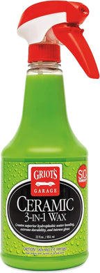 Griot's Garage Ceramic 3-in-1 Wax, SiO2 Spray for Cars, Trucks, and RV’s, Provides Protection and Water Beading on Paint, Wheels, Plastic, Rubber Trim, Chrome, and More, 10978, 22 oz