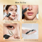 3-in-1 Ice Roller for Face & Eyes – Cooling Facial Roller, Pore Cleansing Tool with 2 Silicone Brushes, Stainless Steel Roller for Puffiness & Pores (Black)
