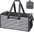 Muzale Extra Large Utility Tote Bag with Wire Frame Reusable Grocery Bags Foldable Heavy Duty Shopping Bags for Groceries Collapsible Totes with Handles for Carrying Heavy Loads Storage Car Trunk