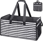 Muzale Extra Large Utility Tote Bag with Wire Frame Reusable Grocery Bags Foldable Heavy Duty Shopping Bags for Groceries Collapsible Totes with Handles for Carrying Heavy Loads Storage Car Trunk