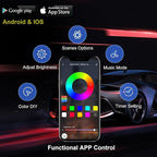 ‌Glowlendra RGB-IC Smart Underglow Lights Kit for Cars, 6PCs Waterproof LED Strip Lights with APP Remote Control, 16 Million Colors Music Sync DIY Modes for SUVs Trucks