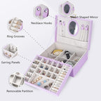 Dajasan Girl's Jewelry Box, Jewelry Organizer Box with Mirror, Velvet Jewelry Box for Little Girls Kids, Jewelry Gift Box for