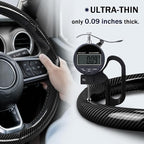 3-Piece Carbon Fiber Steering Wheel Cover, Custom Fit for Jeep Wrangler 2018-2026 Gladiator 2020-2026,Quick Install Ultra-Thin & Non-Slip,Interior Car Accessories for Men Women(Gloss Black)