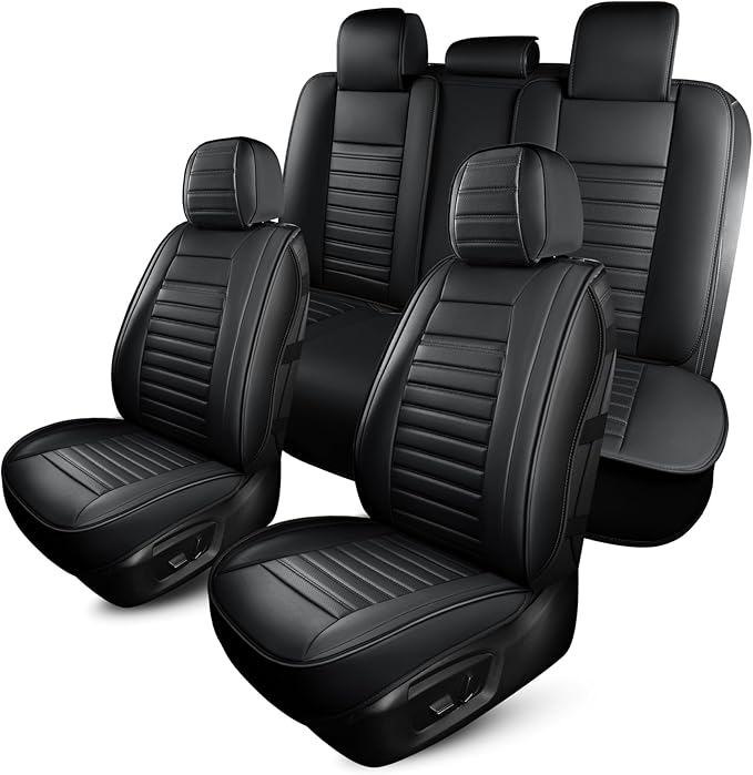Car Seat Covers Full Set, Waterproof Faux Leather Automotive Seat Covers for Cars, Breathable Universal Car Seat Covers Prote