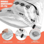 Vacuum Storage Bags, Space Saver Bags, Compression for Comforters and Blankets, Sealer Clothes Storage with Hand Pump. (6× Me