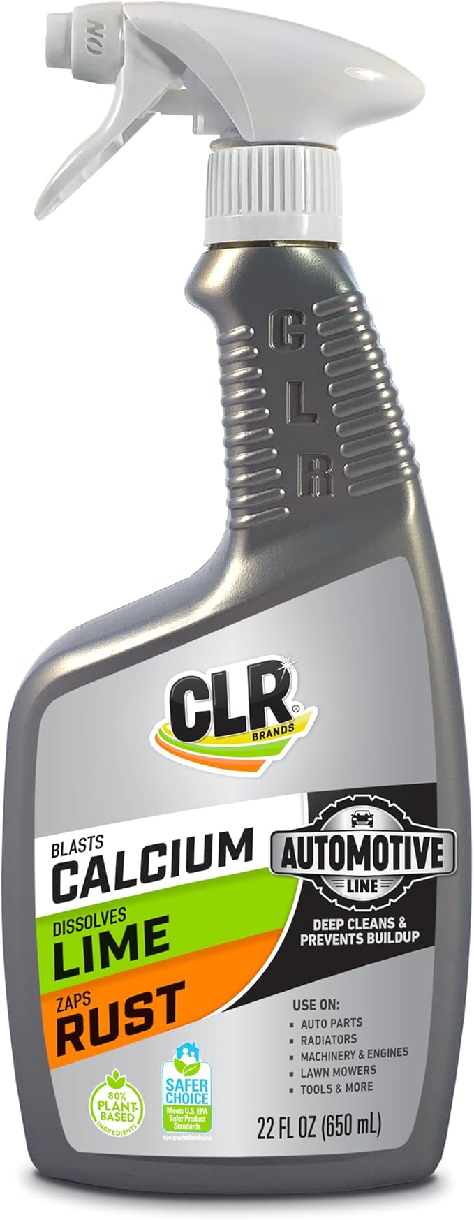 CLR Brands Automotive Calcium, Lime & Rust Remover Spray, 22 oz., Cleaning Spray for Multiple Surfaces, EPA Safer Choice Cert