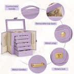 AKOZLIN Extra Large 6-Tier Jewelry Box Organizer Functional Huge, 5 Drawers Leather Jewelry Storage Case for Women Girls Ring