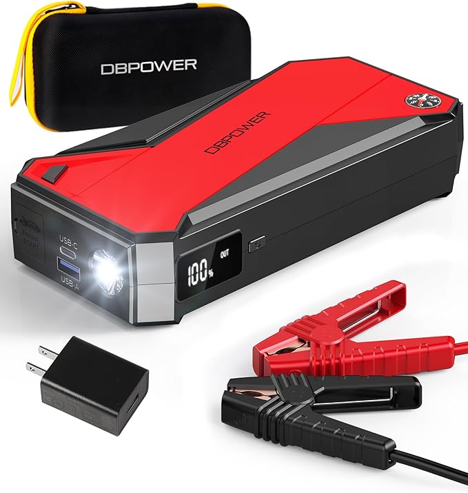DBPOWER Peak 3000A 18000mAh Portable Car Jump Starter (up to 8.0L Gas, 6.0L Diesel Engine) Battery Booster with Smart
