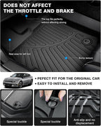 Powerty Floor Mats for 2022-2025 2026 Kia EV6 Accessories All Weather Floor Liner 3D TPE 1st & 2nd Row Floor Mat Heavy-Duty Floor Liners