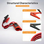 Jumper Cables Adapter for Milwaukee M12 12V Battery, 6FT 12AWG Portable Car Jump Starter Booster Cables, Automotive Emergency Power Tool for Car Truck SUV Jump Starting Using Tool (6FT 12AWG)