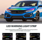Car Led Lights Exterior RGB Hood Light Strip IP68 Waterproof Multicolor Dynamic Scan Start Up Hoodbeam Kit Compatible with Chevy Silverado 1500 2500,Truck,SUV,APP Control,12V(RGB, 59inch)