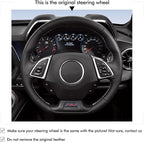MEWANT Hand Stitch Car Steering Wheel Protector Wrap Cover for Chevrolet Camaro 2017-2022 Steering Wheel Accessories