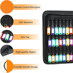 Portable Key Organizer with Handle, Fireproof and Waterproof Key Case, Key Holder with 54 Hooks and Tags Portable Key Storage