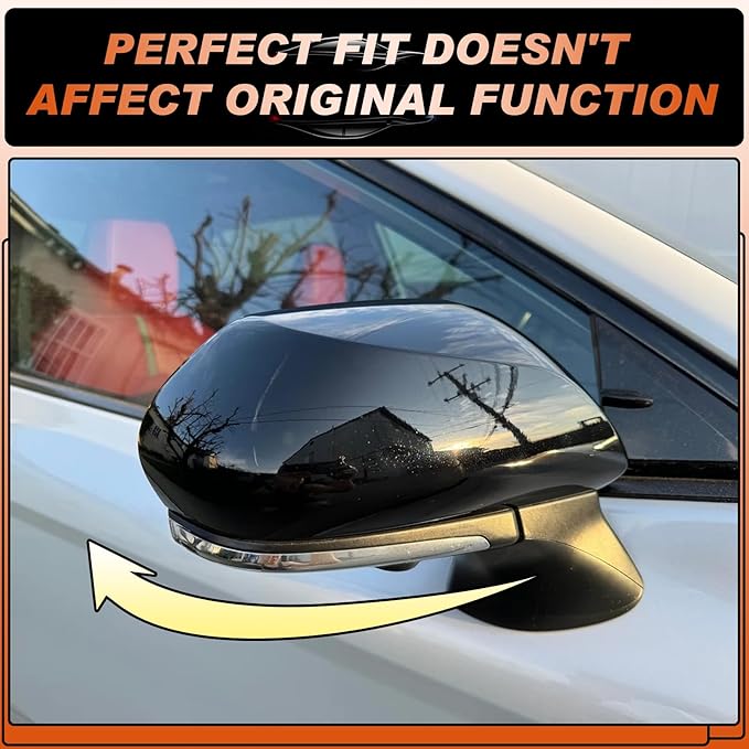 ACLONG Glossy Black Mirror Covers Fit for Toyota Camry 2018-2025 – Driver & Passenger Side Rearview Cap Replacement (1 Pair)