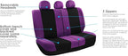 FH Group Light & Breezy Cloth Car Seat Covers, 7 Seater Three Row Set- Airbag & Split Ready -Universal for Cars Trucks and SU