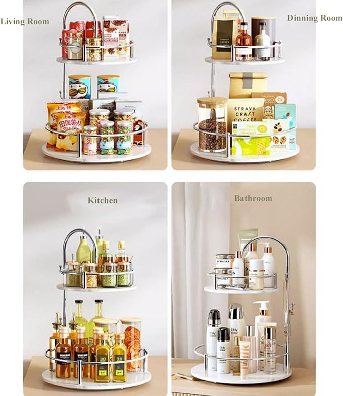 Makeup Organizer Box Bathroom Countertop Organizer Storage Rack, Makeup Organization Tray, Kitchen Counter Spice Rack 2 Tier 