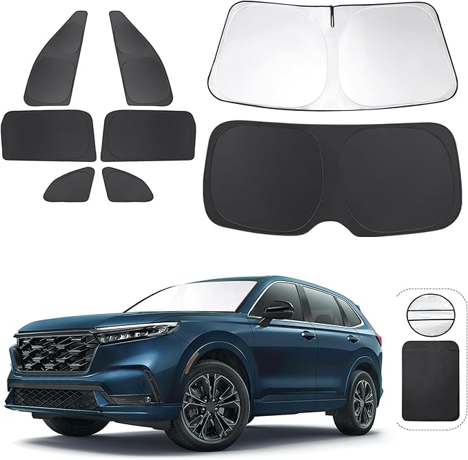 TINGLU Window Shades for Honda CR-V 2023-2026 Accessorie Car Side Full Windows Rear Triangular Windshield Sun Shade Sun UV Rays & Privacy Protection for Camping,Napping,and Relaxing 8PCS