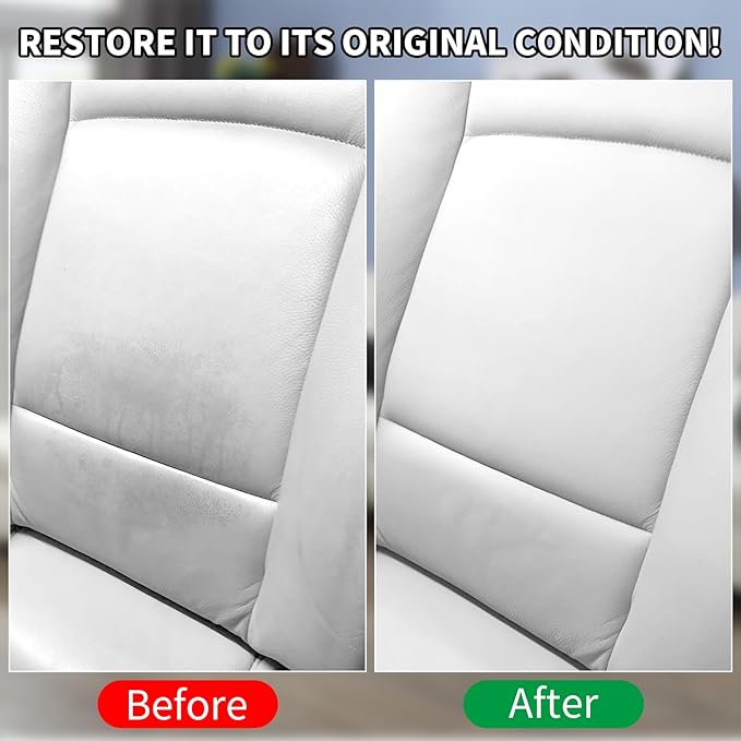 White Leather Recoloring Balm with 100ml Mink Oil,Leather Couch Scratch Remover,Leather Repair kit for Vinyl Furniture and Ca