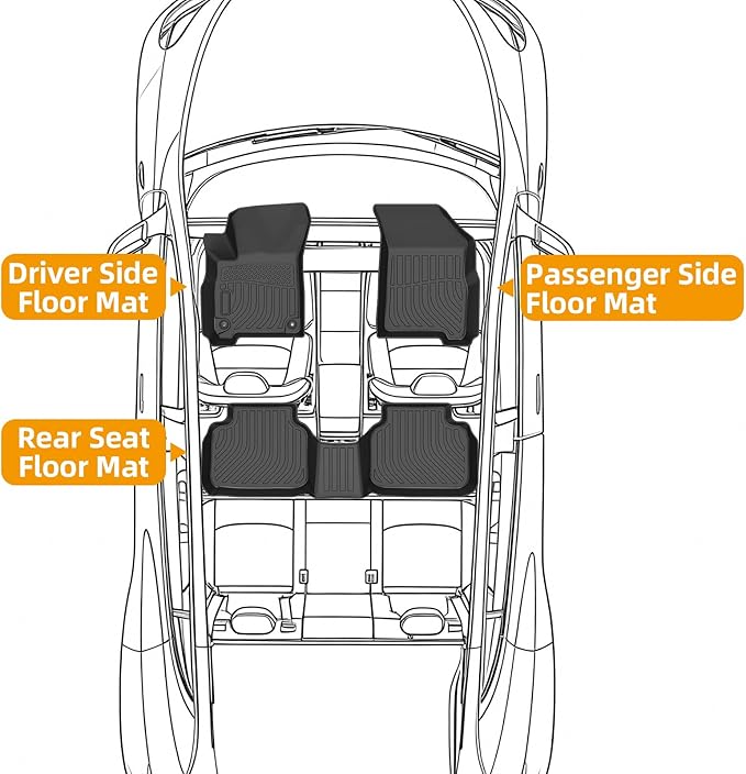 Floor Mats for Dodge Journey 2011 2012 2013 2014-2016 2017 2018 2019 2020, TPE 2015 Q5 Floor Mats 1st & 2nd Row, TPE Waterproof Summer Winter Non-Slip All Weather Floor Liners Car Accessories