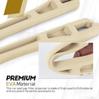 Hovom 2PCS Car Seat Gap Filler Organizer, Multi-purpose Automotive Seat Gap Storage Organizer for Key Phone Card, Auto Seats Crevice Filler Stop Things from Dropping, Car Accessories (Beige)