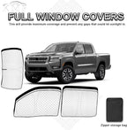 KMF 5pcs Thicken Sun Shades for Nissan Frontier 2022-2025 2026 Accessories, Full Car Window Covers Sunshade for Windshield Side Rear, UV Block and Blackout Privacy for Car Camping Outdoor