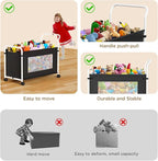 KEEGH Extra Large Toy Box for Kids with 360° Rotating Wheels, Heavy Duty Toy Chest for Boys and Girls, Toy Storage Organizer 