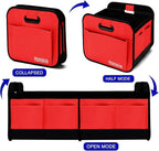 Homeve Trunk Organizer, Car Storage, Reinforced Handles, Collapsible Multi-Compartment, Foldable, Waterproof, Sturdy, 600D Oxford Polyester For Car, SUV, Mini-Van, Red, 2 Compart | Collapsible, Reinforced Handles, Foldable, Waterproof, Suitable for Any...