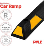 Curb Parking Garage Floor Stopper - 72 Inch Extra Wide Heavy Duty Rubber Parking Lot Stopper, for Vehicles Truck Driveway, Protect Pumpers From Cars Vans Trucks - Pyle PCRSTP14,Black