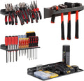 AHOWPD Screwdriver Organizer, Metal Plier Organizer Hammer Rack Screwdriver Holder Hand Tool Organizer and Storage Rack Wall 