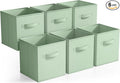 Sorbus Foldable Storage Cubes - 6 Pack, 11 Inch, Sage Green, Fabric, Foldable, Storage and Organization, Versatile Use, Colla