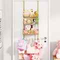 Consumest Over The Door Hooks Organizer - 4 Tier Door Coat Rack with 3 Baskets and 12 Hooks, Stainless Steel Towel Hanger for