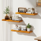 Floating Shelves for Wall Rustic Farmhouse 24 Inch Floating Shelf Wooden Shelves for Wall Mounted Live Edge Pine Shelf with U