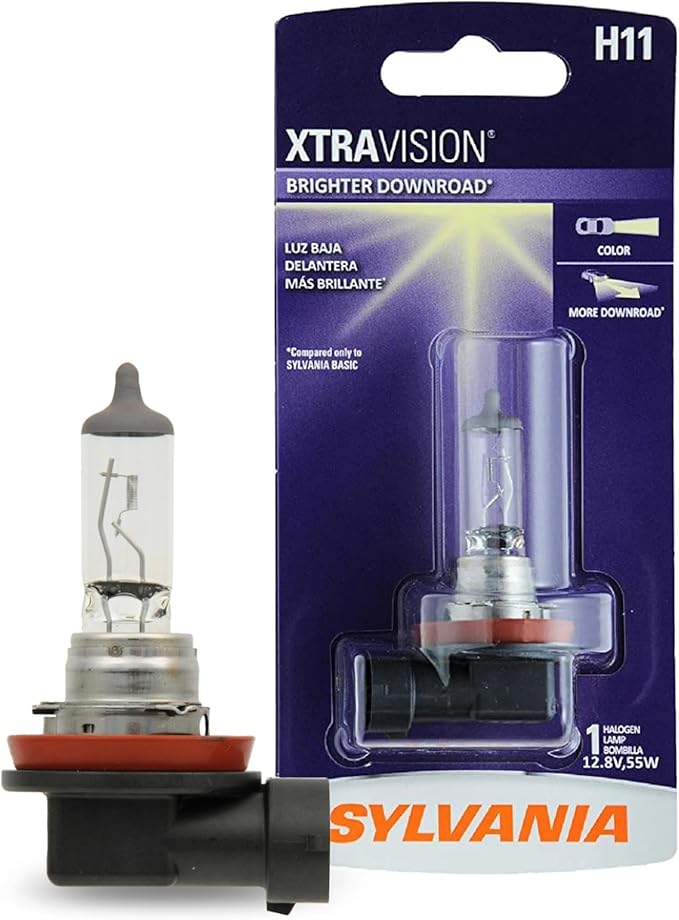 SYLVANIA - H11 XtraVision - High Performance Halogen Headlight Bulb, High Beam, Low Beam and Fog Replacement Bulb (Contains 1
