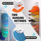 2 Pack Hat Organizer for Baseball Caps, Hat Rack for Wall with Strong Adhesive, Hold Up to 20 Hats, Hat Rack for Door Closet,