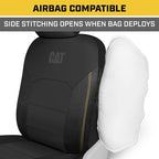Cat FlexHybrid Car Seat Covers, Black Premium Faux Leather + Mesh Seat Covers for Cars Trucks SUV, Universal Fit Car Seat Cov